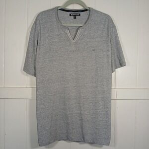 Buttercloth Icy Cotton Mens XL Gray Split Neck T-Shirt Regular Fit Mint Infused